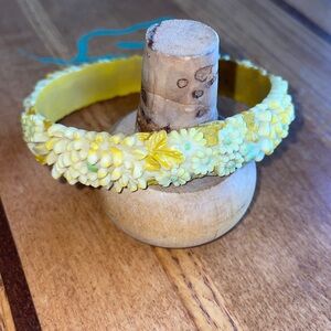Vintage Celluloid Floral Bangle Bracelet